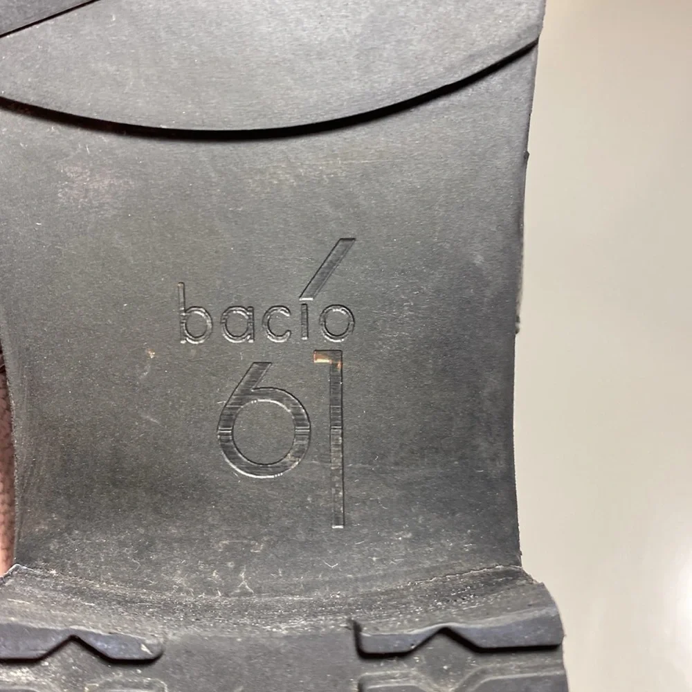 BACIO 61 Black Perforated Leather Prolisso Motorcycle Biker Boots‎ Size 8 - Picture 13 of 15